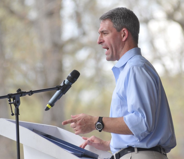 Virginia Attorney General Ken Cuccinelli recused himself Wednesday from a state legal case against a former executive mansion chef facing charges of embezzlement. (AP Photo/The Progress-Index,  Patrick Kane)