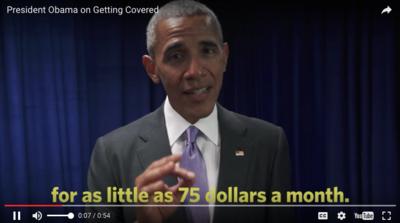 Presidential Pitchman: Obamacare ‘less than your cellphone bill,’ $75