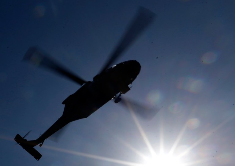 Authorities say a military helicopter has crashed in southern Maryland. (AP Photo/Orlin Wagner)