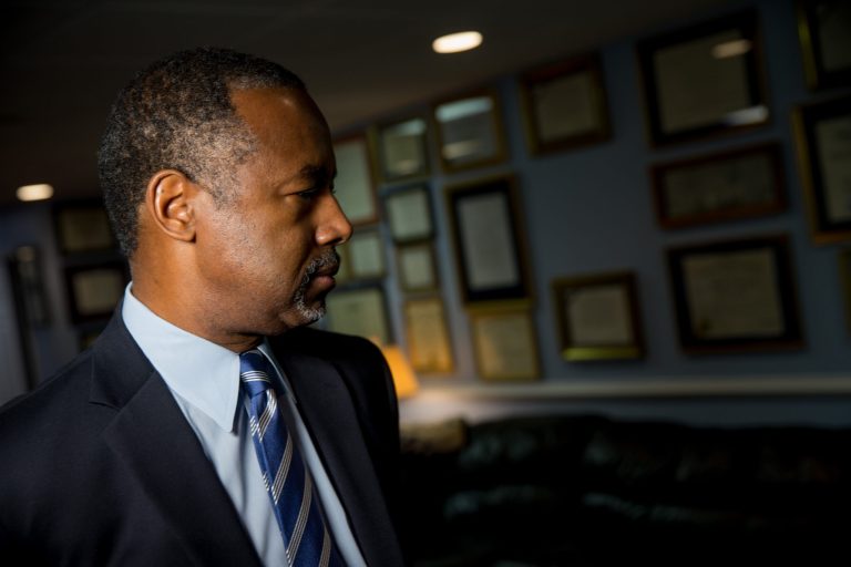 Ben Carson's campaign manager Barry Bennett and communications director Doug Watts have stepped down from the campaign. (AP Photo/Andrew Harnik)