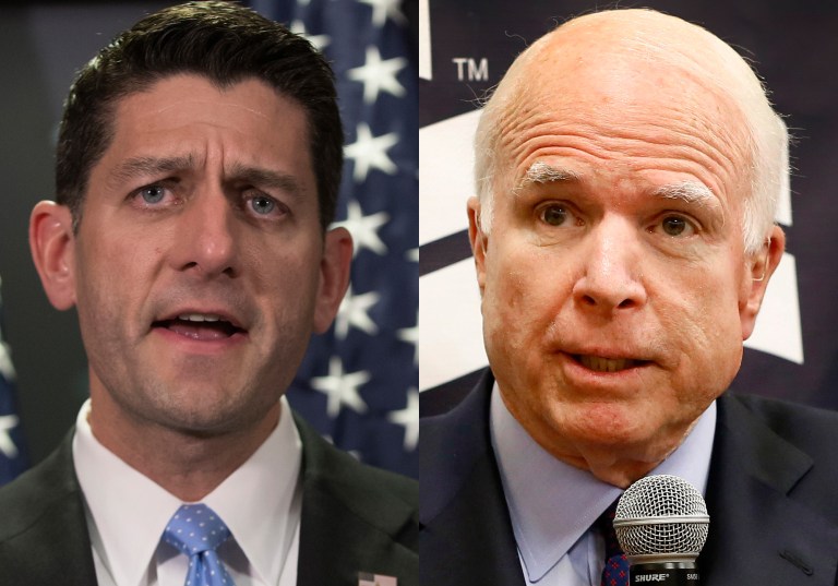 Donald Trump declined to endorse House Speaker Paul Ryan and two Republican senators who face tough re-election bids, claiming on Tuesday that he's 