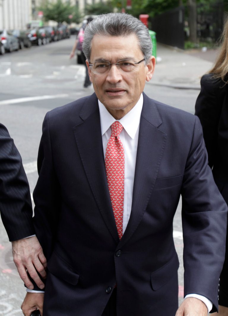   Rajat Gupta arrives at court in New York, Tuesday, June 12, 2012. Gupta is pleading not guilty to charges he passed secrets he learned from Goldman's board in fall 2008 to a billionaire hedge fund founder who used the information to make millions of dollars. (AP Photo/Seth Wenig)  