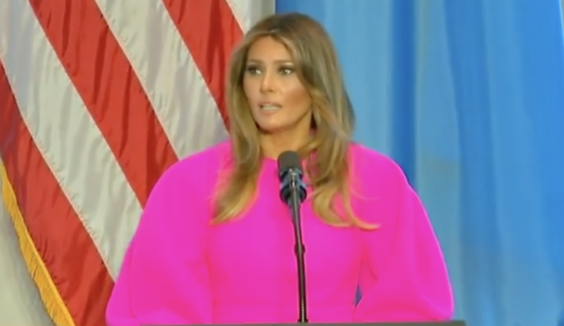 Melania Trump cyberbullied over pink dress