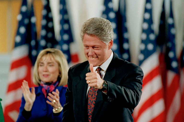 For the Times, Bill Clinton's sexual history is old news, Hillary Clinton is not responsible for her husband, and Trump should be ashamed of himself for bringing it up in the first place. (AP File Photo/Doug Mills)