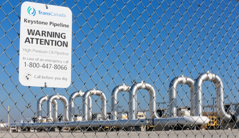 After an oil leak, portions of the Keystone XL Pipeline from between Canada, Oklahoma, and Illinois are expected to remain shut down as the pipeline developer responds to the incident. (AP Photo/Nati Harnik, File)