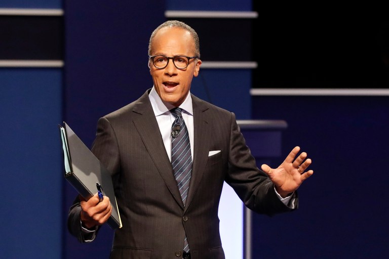 Lester Holt said a Hillary Clinton presidency would most certainly be colored by her lasting reputation as being, at best, ethically challenged. (AP Photo/David Goldman)