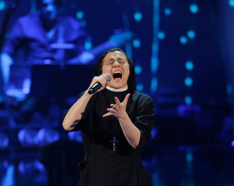 In this May 28, 2014 photo Sister Cristina Scuccia performs during the Italian version of 