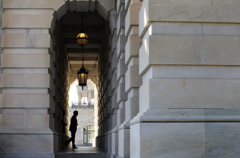 Treasury Secretary Timothy Geithner arrives at the Capitol for meeting with congressional leaders on Thursday. (Getty Images)