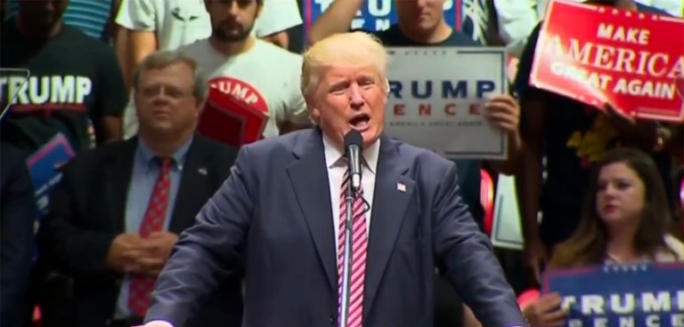 Donald Trump promised at a campaign event in Austin, Texas, Tuesday evening that he'd appoint law enforcement specialists to dismantle violent gangs and cartels, and said his administration would focus exclusively on restoring law and order. (screenshot)