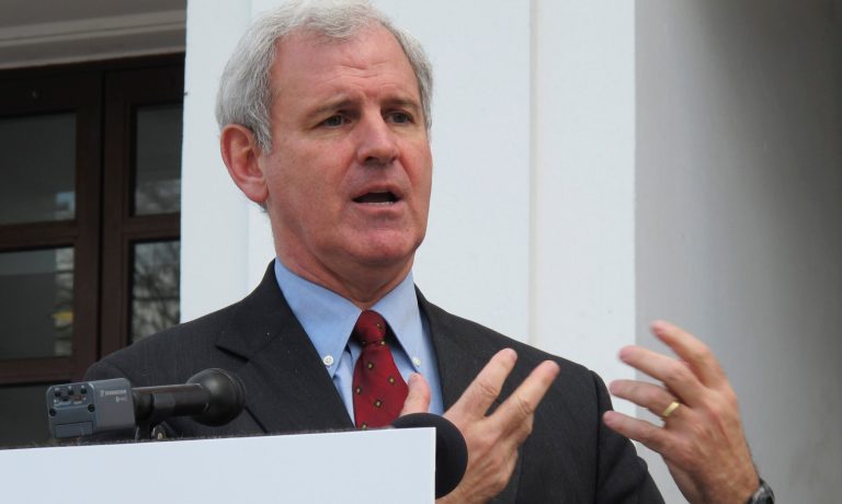 Former gubernatorial candidate Bradley Byrne speaks at a news conference Thursday, Feb. 24, 2011, on the Statehouse steps in Montgomery, Ala., where he announced the creation of a nonprofit group called Reform Alabama. (AP Photo/Phillip Rawls)