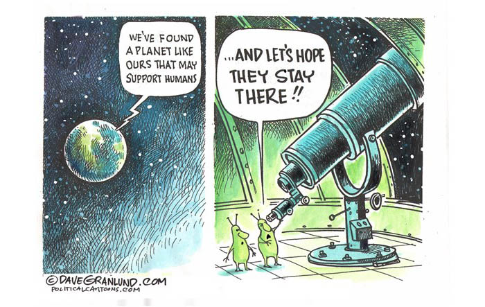 Editorial cartoon: Finding intelligent life