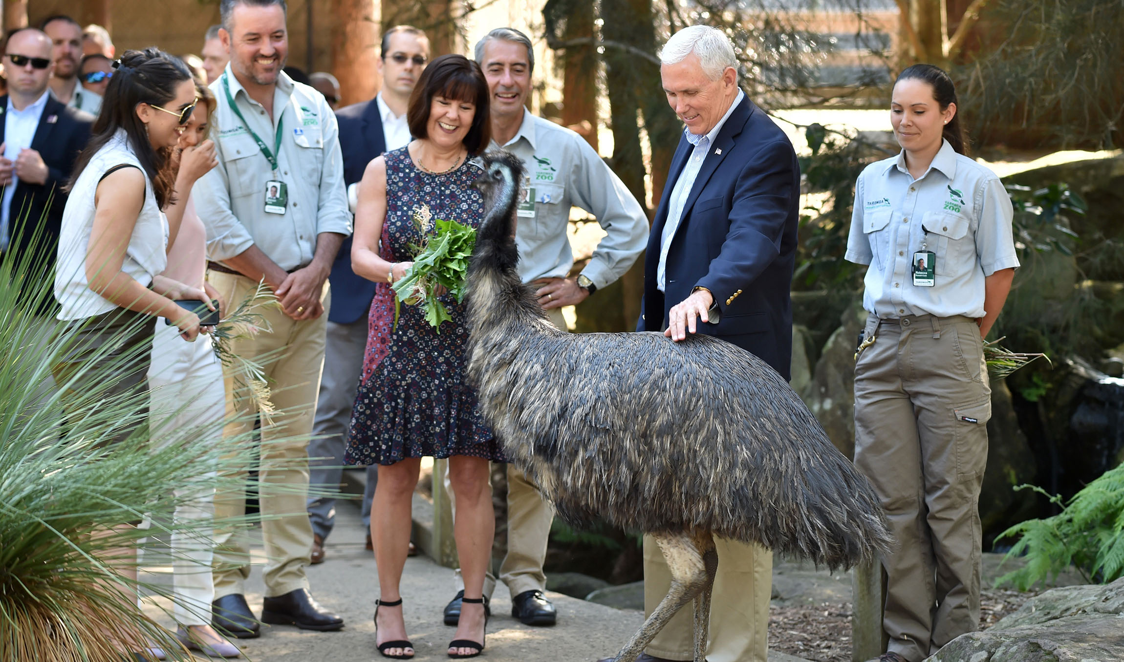 Pence and crew visit kangaroos and koalas at Sydney zoo