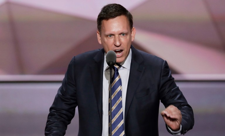 Entrepreneur Peter Thiel spoke at the Republican National Convention in July, where he became the first openly gay person to speak at the event. (AP Photo/J. Scott Applewhite, File)