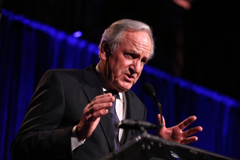 Tom Harkin speaks on stage at the Christopher & Dana Reeve Foundation event 'A Magical Evening' on Nov. 20, 2014, in New York City. (Photo by Jemal Countess/Getty Images)