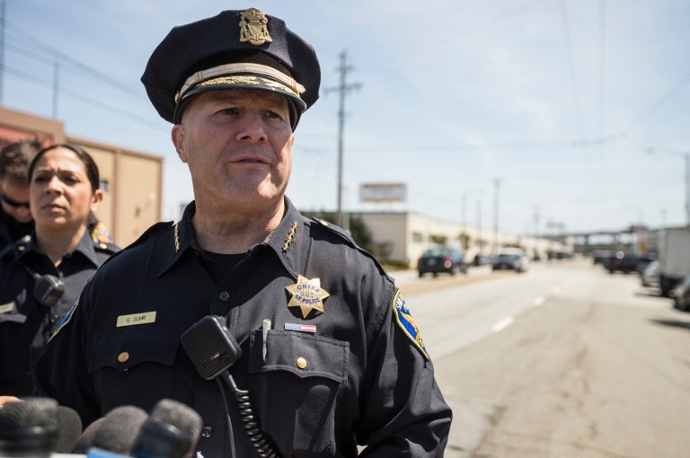 Resignation took place just hours after a black woman was fatally shot by a city officer. (Jessica Christian/The San Francisco Examiner via AP)