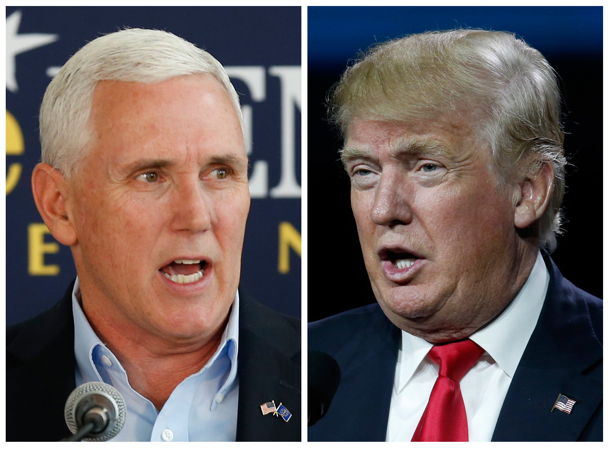 Trump and Pence bring clash to Washington with same-day competing speeches
