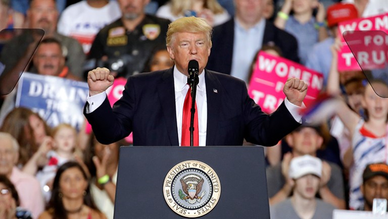 President Trump's decision to strike Syrian President Bashar Assad's regime might deserve the prize for the least-expected, but most popular decision he has made in the first 100 days. (AP Photo/Patrick Semansky)