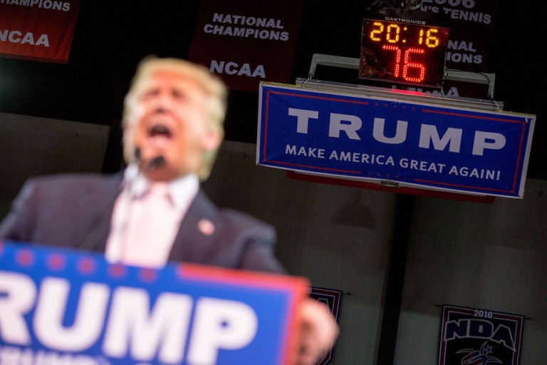 Republican consultant is trying to become a delegate, but elections board says he is ineligible. (AP Photo/Andrew Harnik)