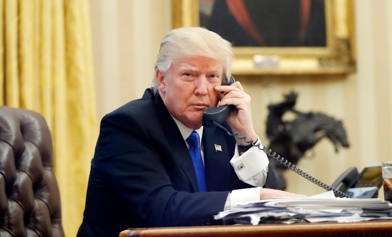 South Korea President Moon Jae-in has requested a call with President Trump sometime Sunday evening, the White House said. (AP Photo/Alex Brandon, File)
