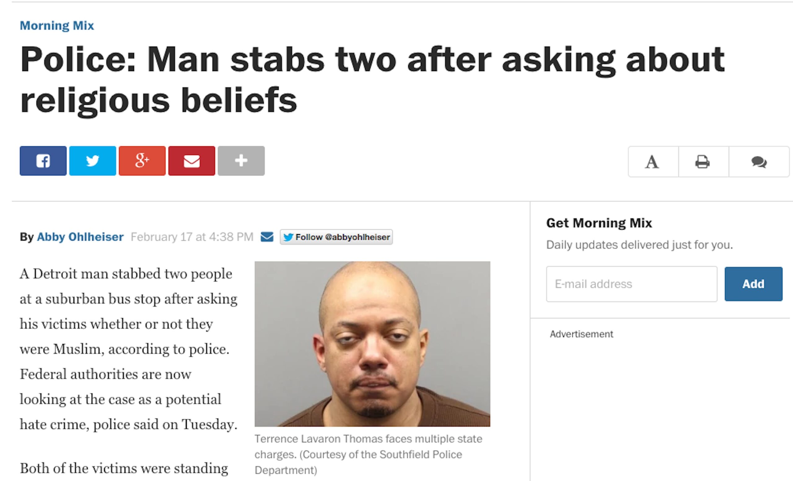 Washington Post’s Muslim stabbing headline quickly amended after criticism