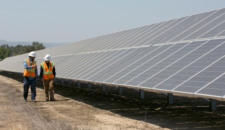 The International Trade Commission will decide by Friday if the U.S. solar industry is being hurt by cheap solar imports, mostly from Asian countries. (AP Photo/Rich Pedroncelli)