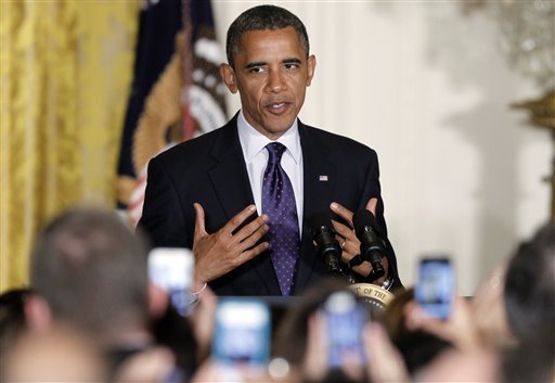 President Barack Obama speaks at a Jewish American Heritage Month reception in the East Room at the White House in Washington. (AP Photo)