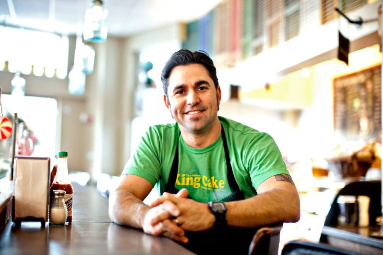 Chef Guas, Bayou Bakery enjoying some sweet air time