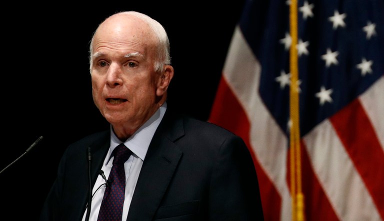 Sen. John McCain was the lone Republican to vote against confirming Steven Engel to head up the Justice Department's Office of Legal Counsel. (AP Photo/Patrick Semansky)