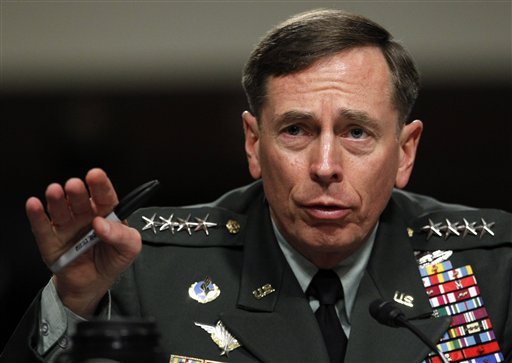 FILE - In this June 29, 2010 file photo, Gen. David Petraeus testifies before the Senate Armed Services Committee on Capitol Hill in Washington. Petraeus, the retired four-star general who led the U.S. military campaigns in Iraq and Afghanistan, resigned Friday, Nov. 9, 2012 as director of the CIA after admitting he had an extramarital affair. (AP Photo/Pablo Martinez Monsivais, File)