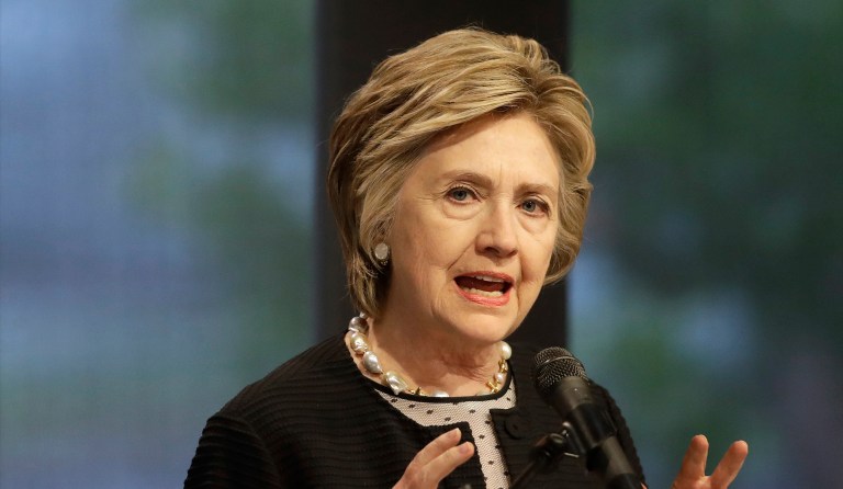 "He is behaving in an impulsive way that confuses people which I think is not good for the stability of the world," Clinton said of Trump. 