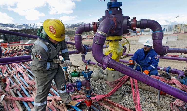Fracking is a drilling method that uses a mixture of sand and water injected deep underground to break up shale rock to release oil and natural gas embedded in the stone. (AP Photo/Brennan Linsley, File)