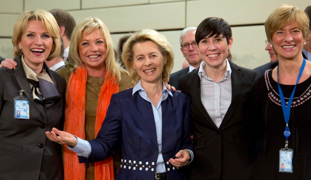 For NATO, a first: 5 female defense ministers