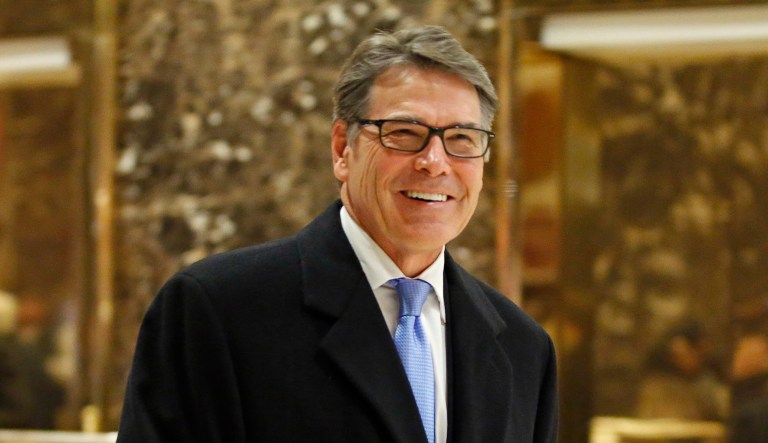 Energy Secretary Rick Perry said Friday that officials who are leaking damaging and sometimes classified information to the press should leave their government jobs. (AP Photo/Kathy Willens, File)
