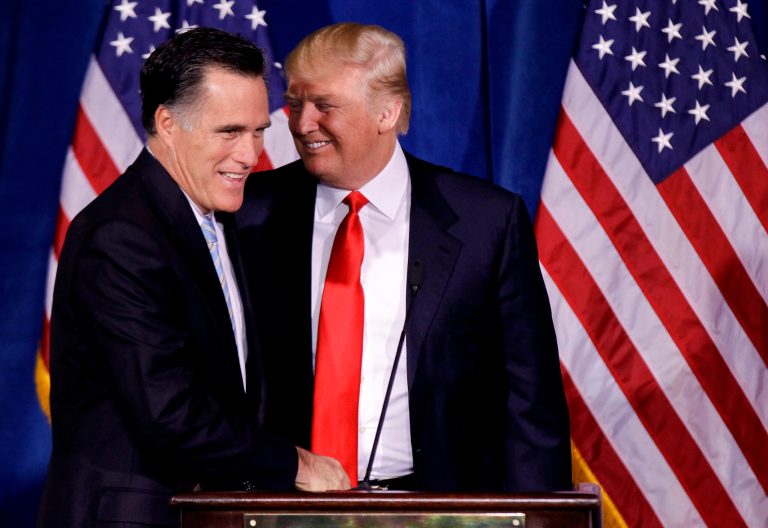 Before Romney won the GOP presidential nomination in 2012, he was endorsed by Trump. But after he failed to win the general election against President Obama, Trump blamed the defeat on Romney as a poor candidate. (AP Photo/Julie Jacobson)