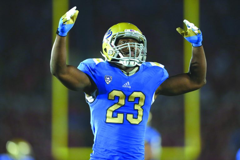 Stephen Dunn/Getty Images
UCLA senior Johnathan Franklin leads the country in rushing at 215.5 yards a game.