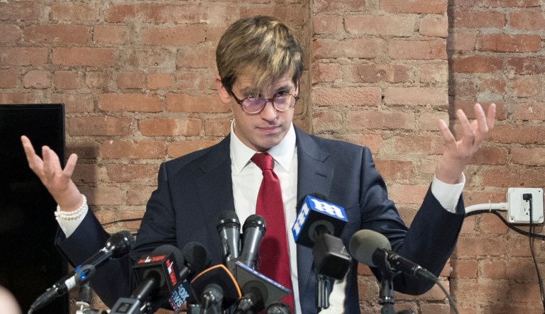 The ACLU on Wednesday sued the Washington Metro Area Transit Authority for refusing to display ads promoting Milo Yiannopoulos' book. (AP Photo/Mary Altaffer)