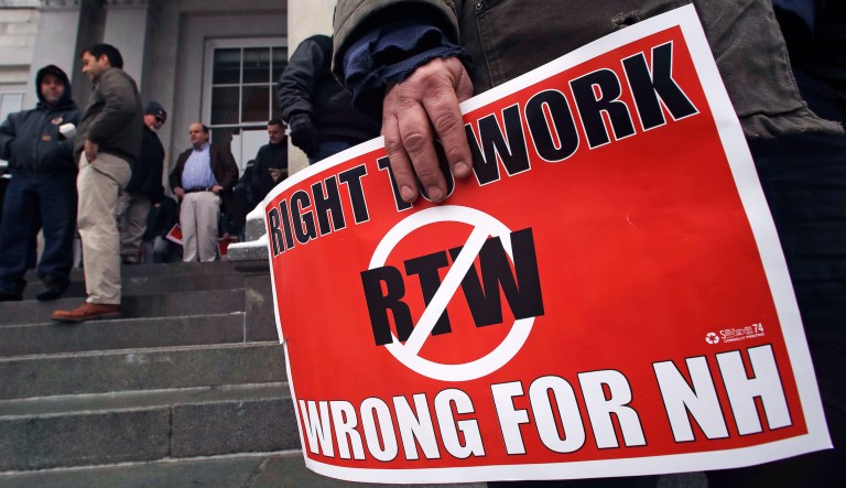 New Hampshire House Bill 1315 explicitly prohibits schools in the New Hampshire state university system from spending any university funds on activities that may discourage university employees from joining or forming a union. (AP Photo/Charles Krupa)