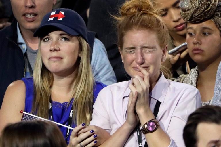 Supporters turned down requests for comment with the same basic response: I really don't want to talk about it. (AP Photo/Matt Rourke)