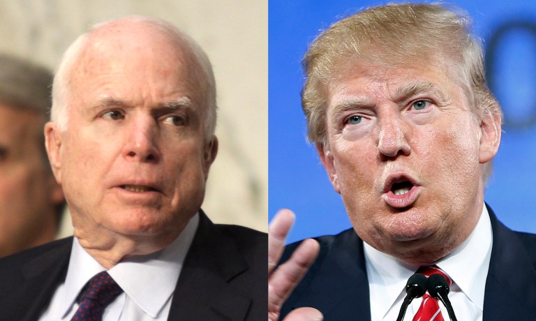 John McCain and Donald Trump