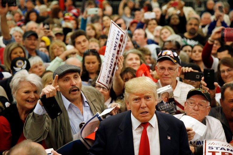 Whether a Donald Trump venture succeeds or fails, all his projects become associated with his brand. What would it look like if his hostile takeover of the GOP continues past November? (AP Photo)