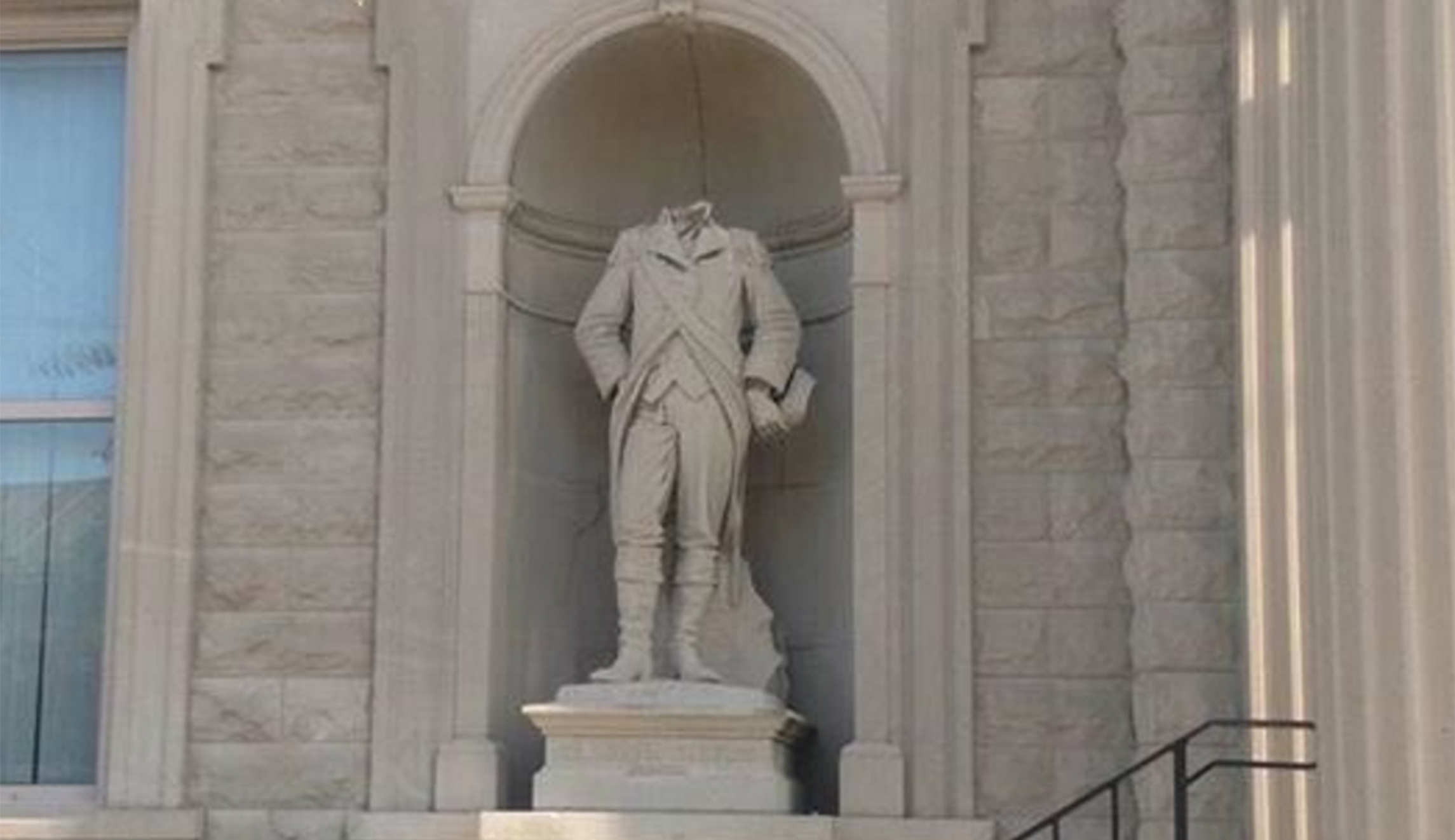 Apparently social justice vandals are decapitating Revolutionary War statues now