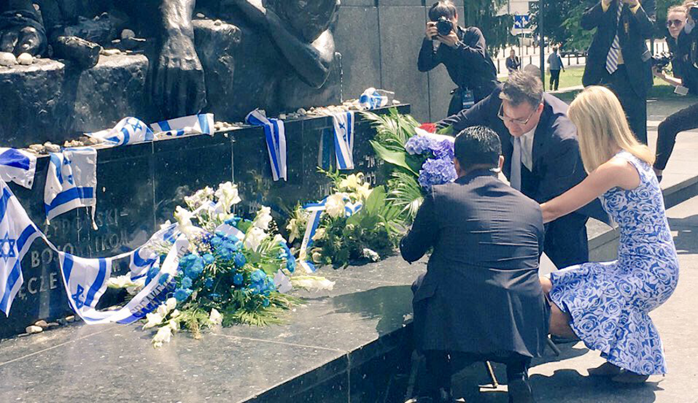 Ivanka Trump visits Warsaw’s Monument to the Ghetto Heroes