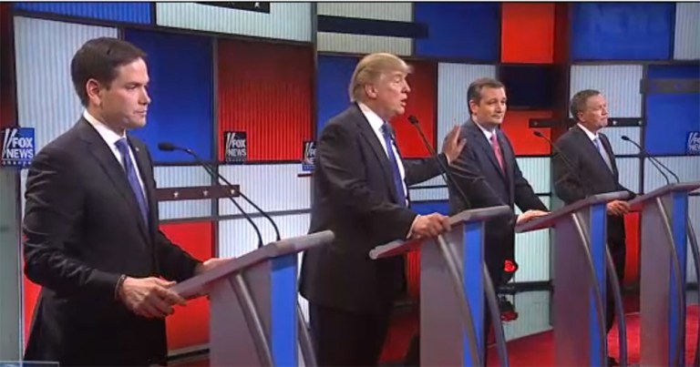 Even if you believe candidates should get speaking time proportional to their share in the polls, Trump got more than his fair share. (Screenshot)