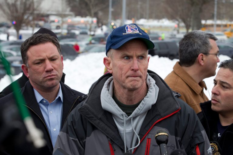 Howard County police chief William McMahon speaks to reporters at the parking lot of the  Mall in Columbia, Md., after a shooting at the mall on Saturday Jan. 25, 2014 in Howard County, Md.  Three people died, including the person believed to be the shooter, police said. The shooting took place at the Mall in Columbia, a suburb of both Baltimore and Washington, according to Howard County police. (AP Photo/Jose Luis Magana)