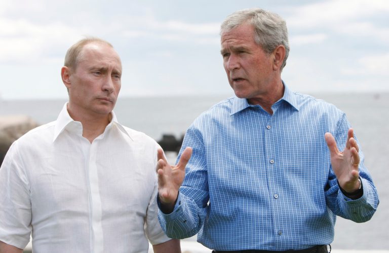 In August 2008, President George W. Bush had a talk with President Vladimir Putin. Georgia's anti-Moscow president, Mikheil Saakashvili, had been uttering provocative sonorities about Russia, so Russian troops marched into Georgia much as they are doing today in Crimea. Bush reminded Putin, 