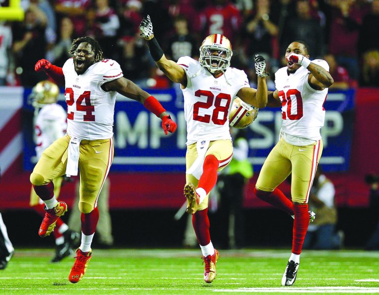 Chris Graythen/Getty Images
Anthony Dixon (left), Darcel McBath (center) and Perrish Cox helped the 49ers reach their first Super Bowl since 1995.