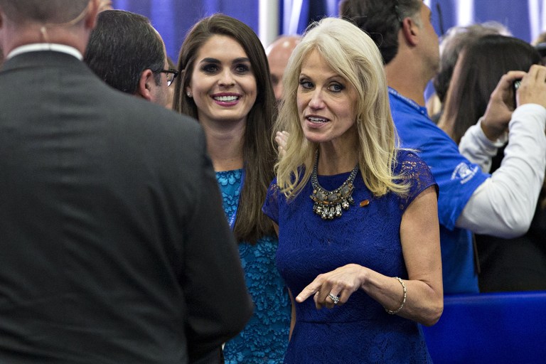 Kellyanne Conway, campaign manager for Donald Trump, complained that the GOP nominee did not win much praise for not insulting Hillary Clinton during Monday night's debate. (Daniel Acker/Bloomberg)