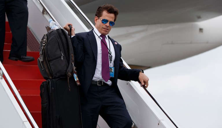 A friend of Scaramucci's told a journalist the divorce has been in the works for a while and she was using his newfound fame as leverage. (AP Photo/Evan Vucci)