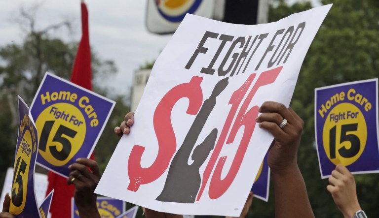 Advocates of a higher minimum wage have scaled back their push for a $15-an-hour rate, holding fewer events this year than they have since the movement began in 2014.