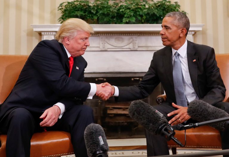 Obama and Trump's at first surprisingly cordial rapport has devolved into an occasionally bitter public feud. (AP Photo/Pablo Martinez Monsivais)